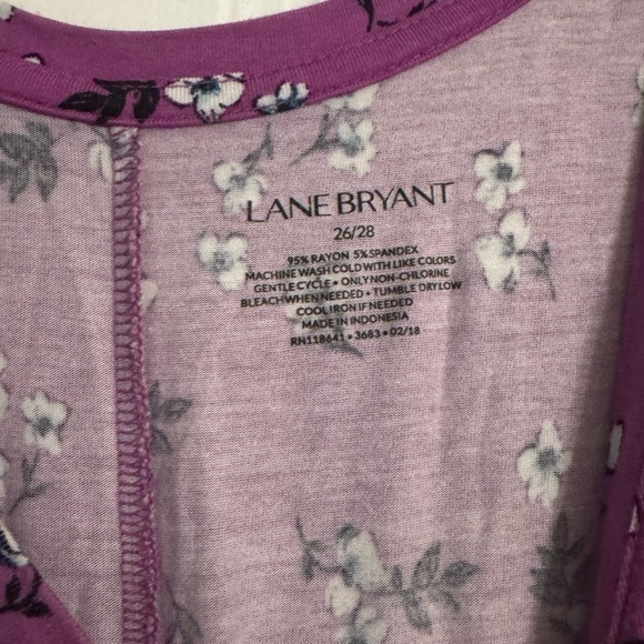 Lane Bryant Purple Floral Tank Top - Picture 4 of 4